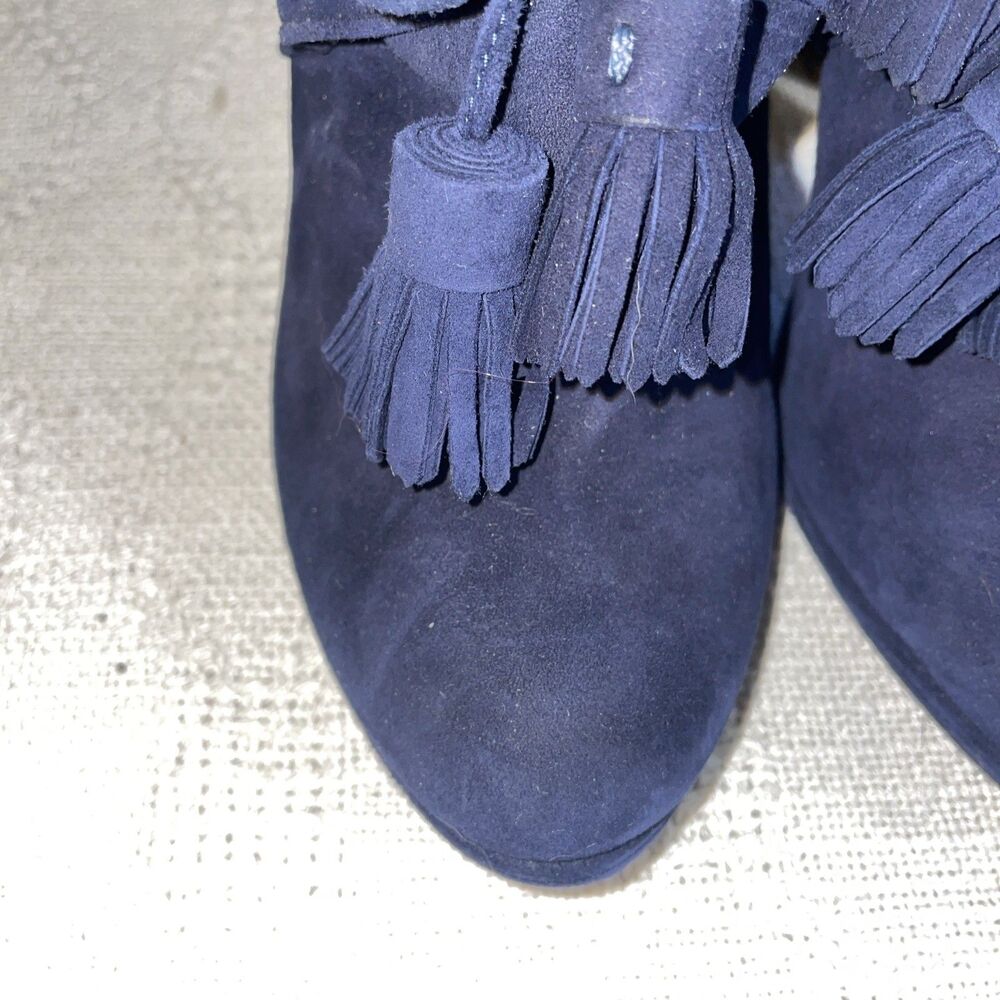 Cole Haan Women’s Heeled Booties Size 7.5 B Navy Blue Leather Business Formal - Picture 8 of 12